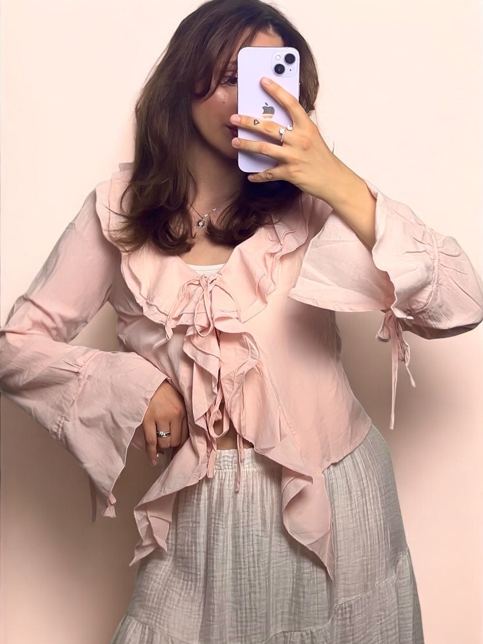 Rüschen Bluse „Jasmin“ rosa