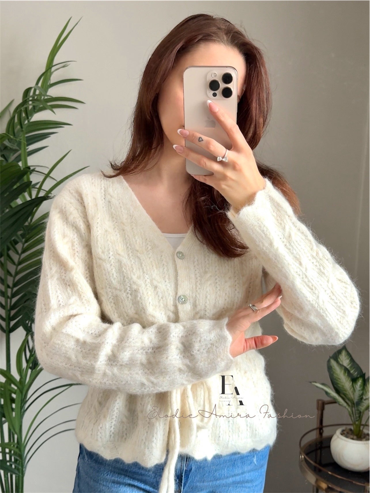 Strickjacke „Debby“ beige