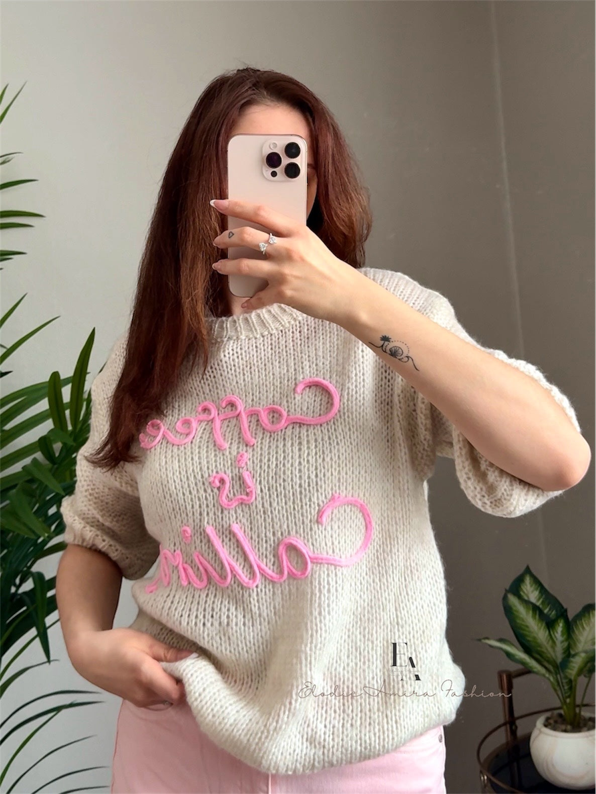 Pullover “Coffe Love” beige