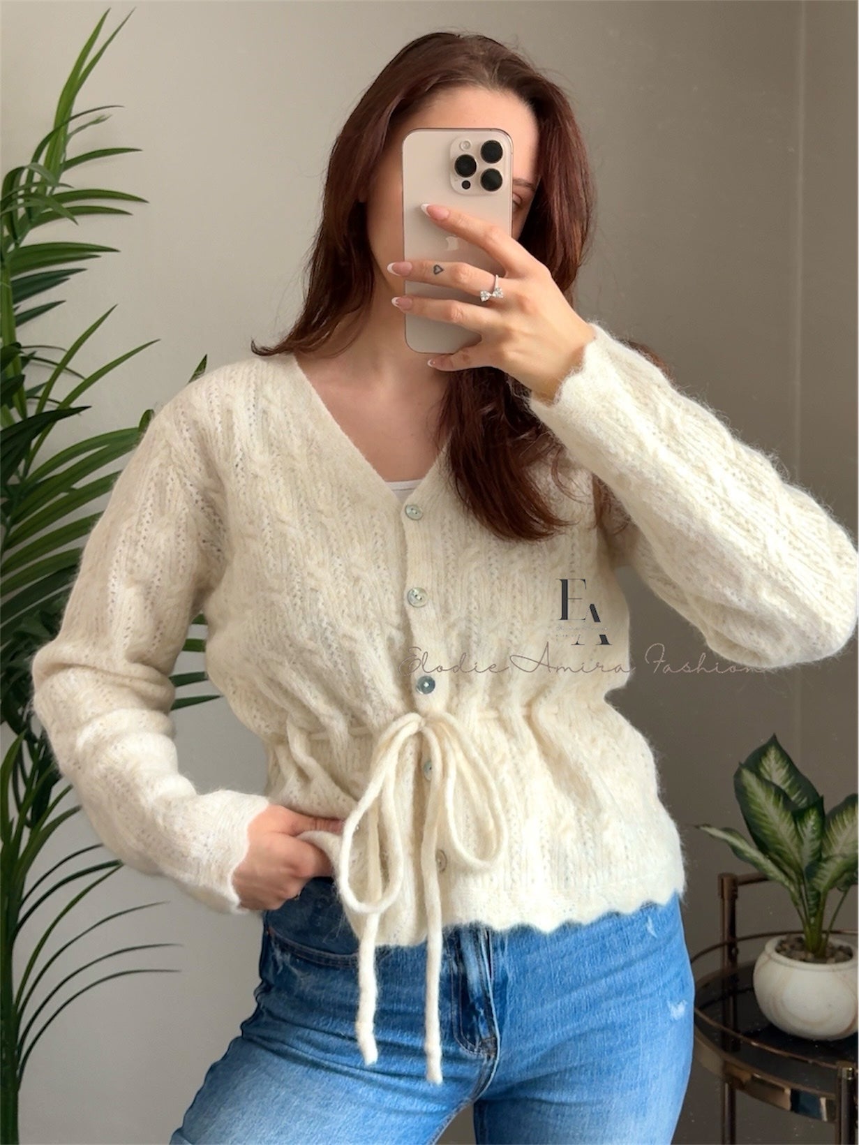 Strickjacke „Debby“ beige