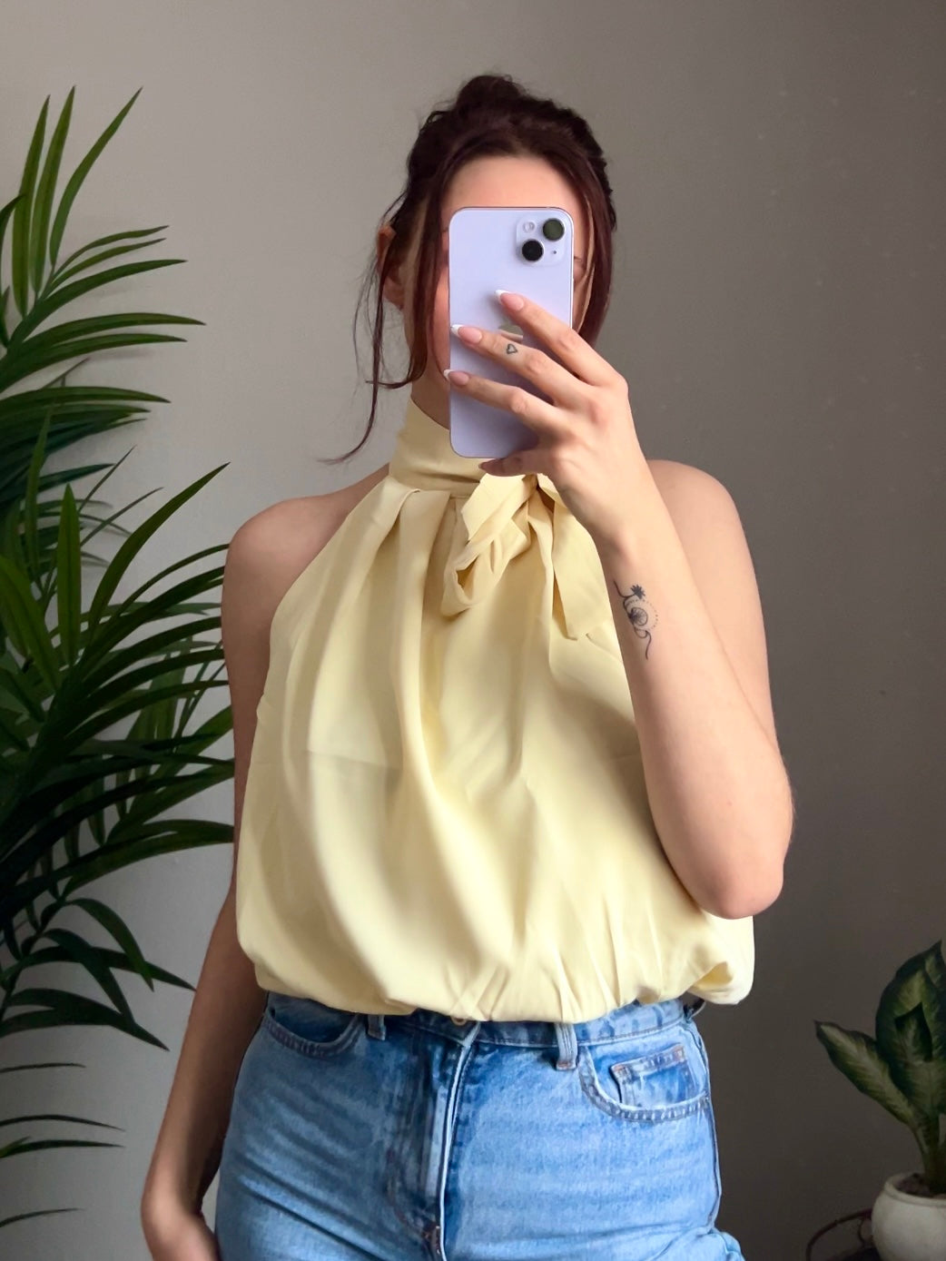 Neckholder Ballon Bluse