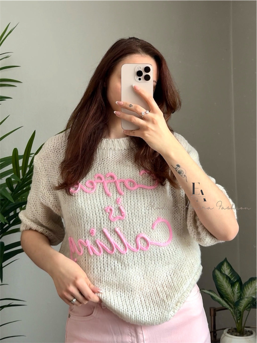 Pullover “Coffe Love” beige