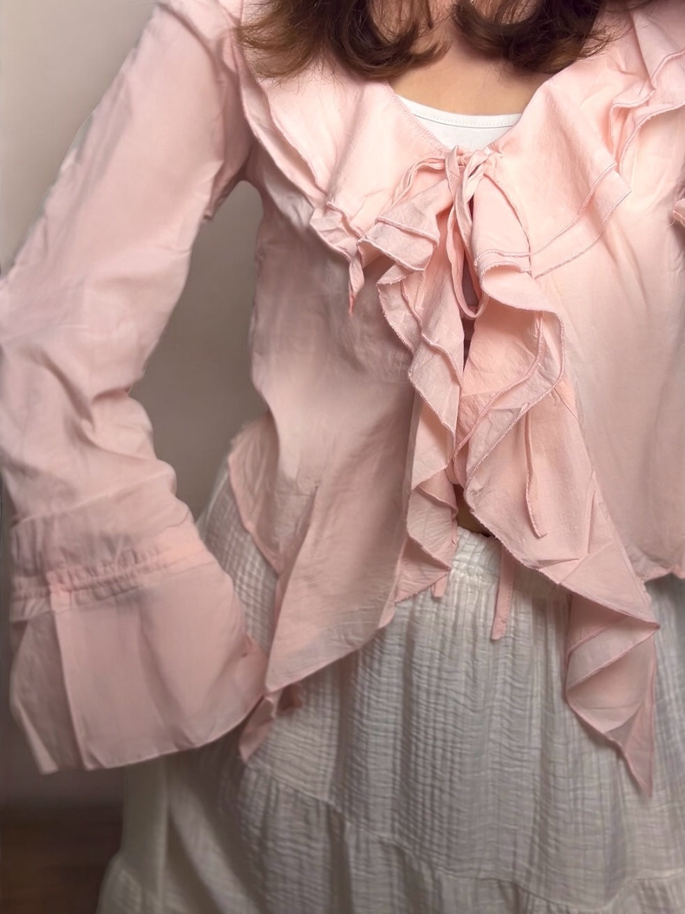 Rüschen Bluse „Jasmin“ rosa