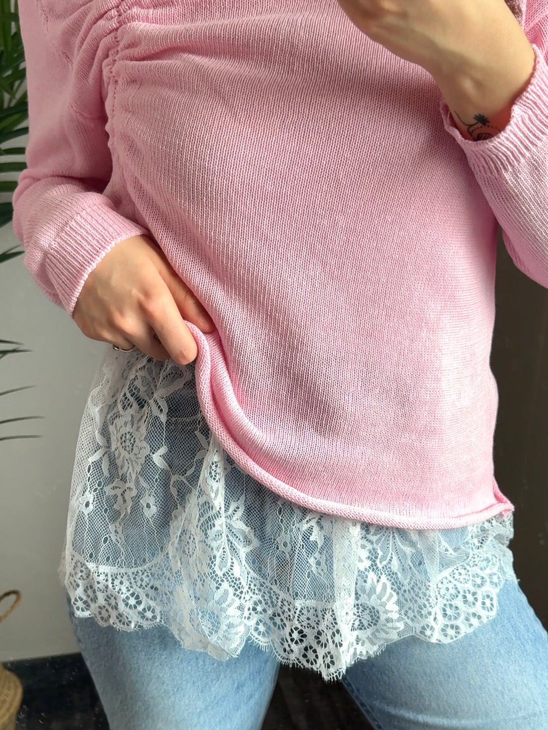 Blusenrock aus Spitze weiß