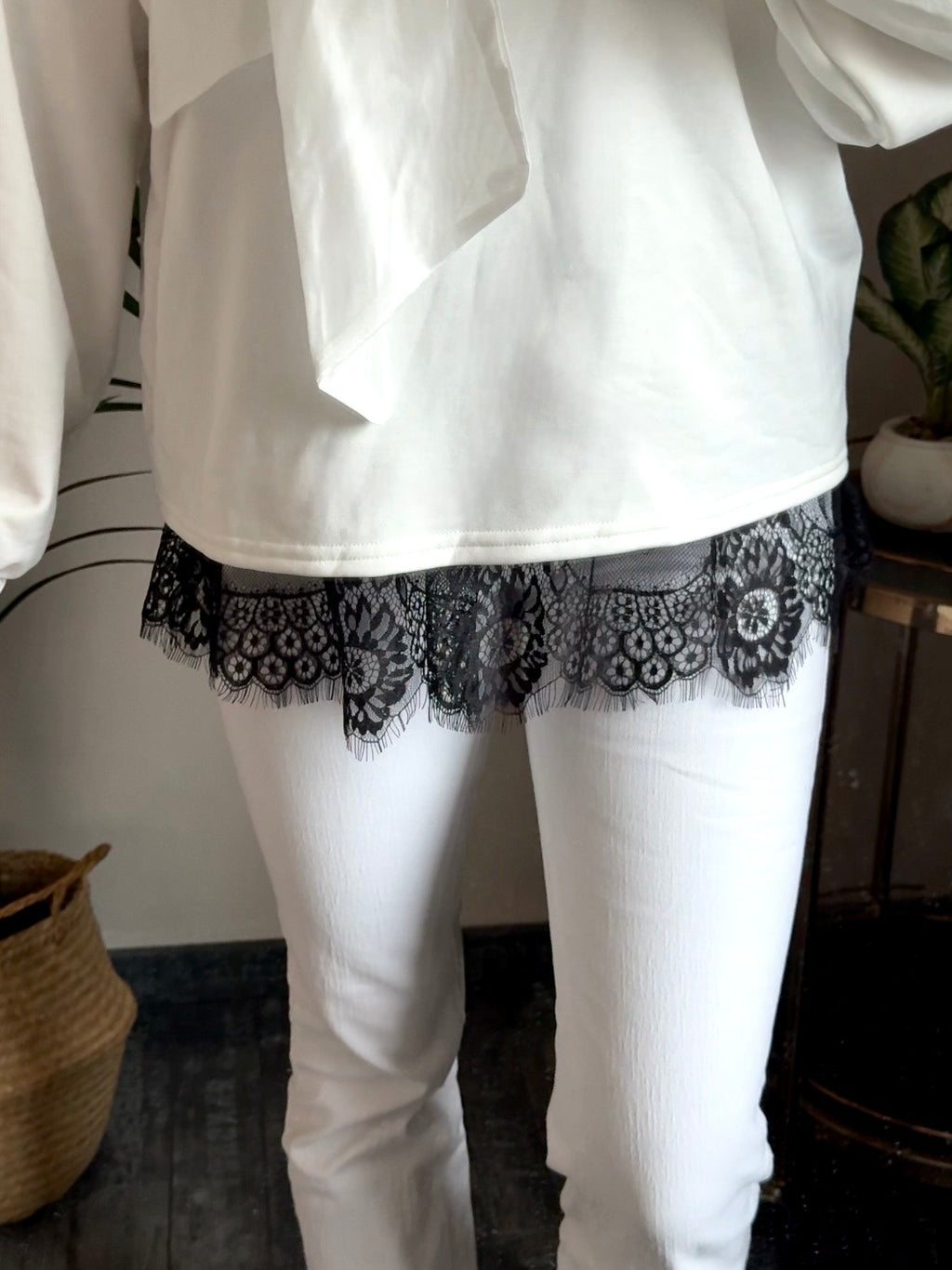 Blusenrock aus Spitze schwarz