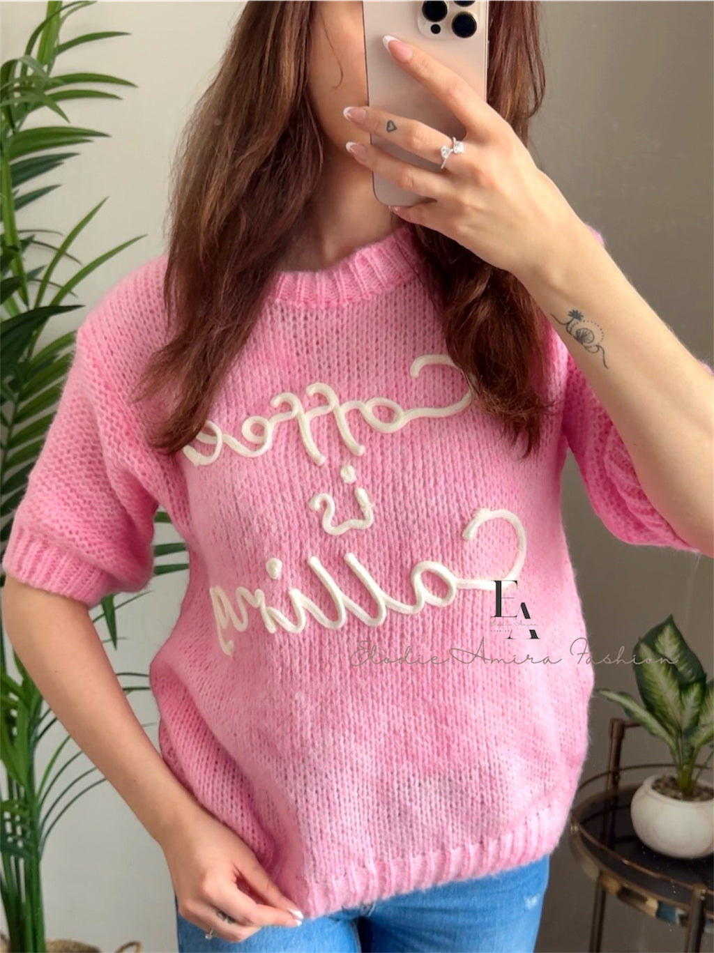 Pullover “Coffe Love” pink