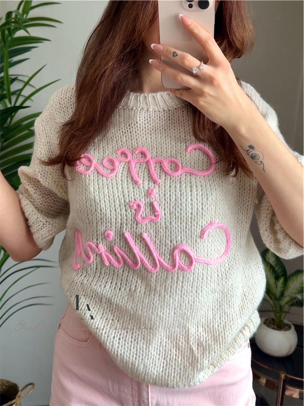 Pullover “Coffe Love” beige