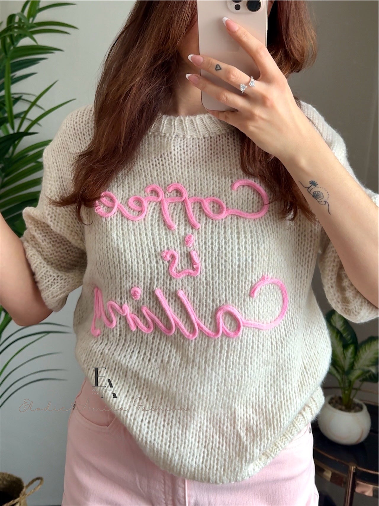 Pullover “Coffe Love” beige