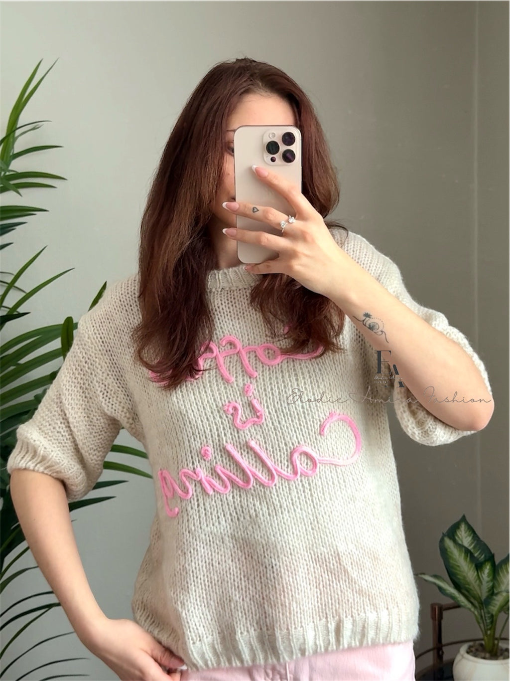 Pullover “Coffe Love” beige