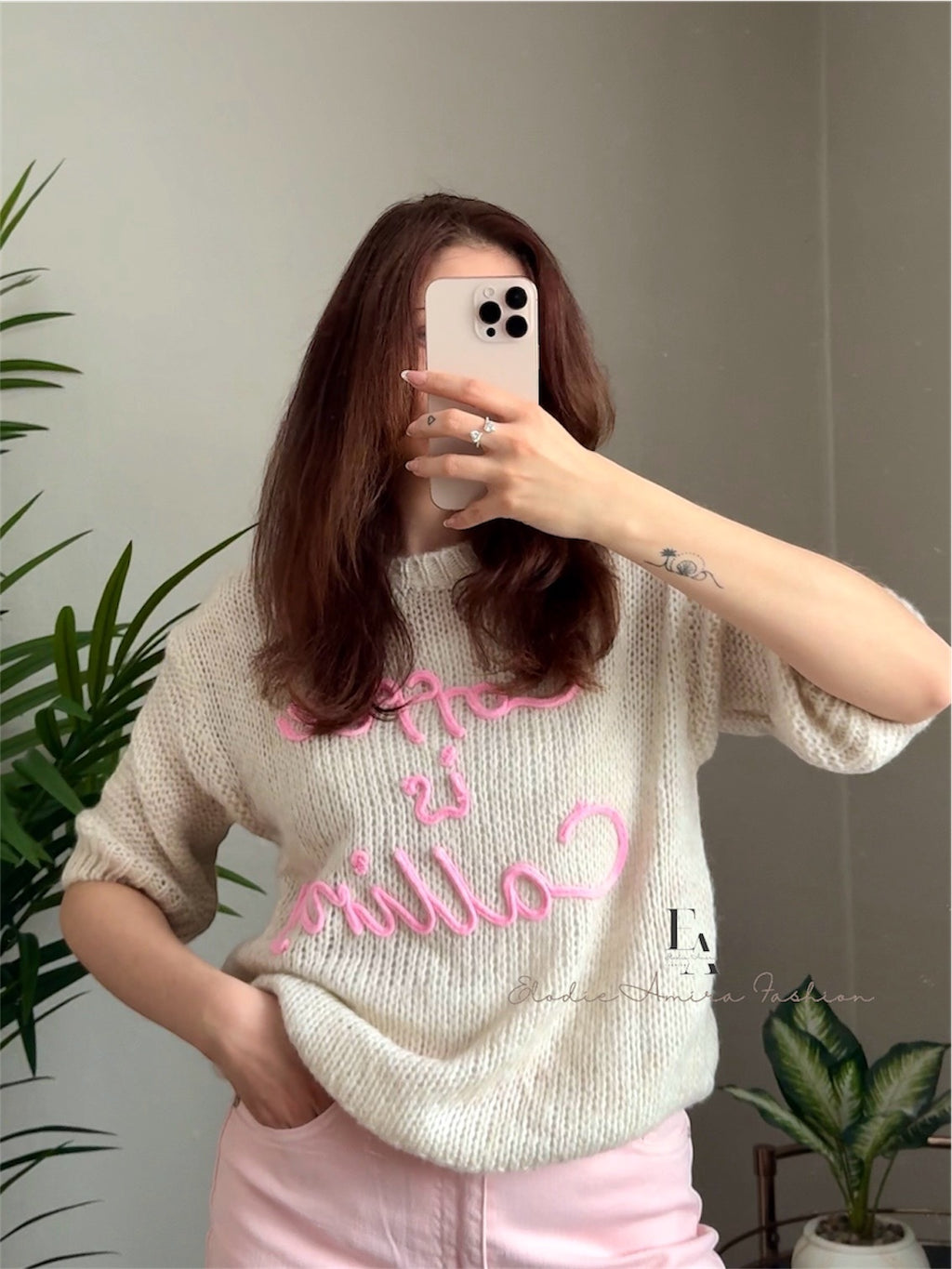 Pullover “Coffe Love” beige