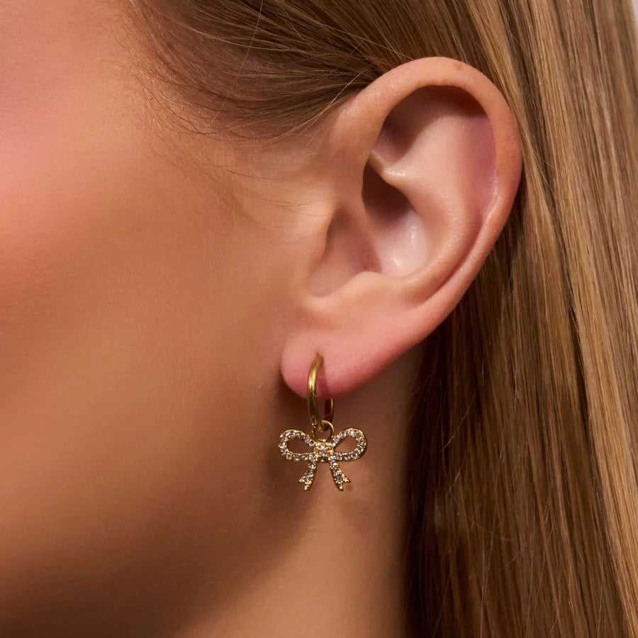 Hi-Life Pave Ribbon Huggie Ohrringe 14K vergoldet, versch. Farben