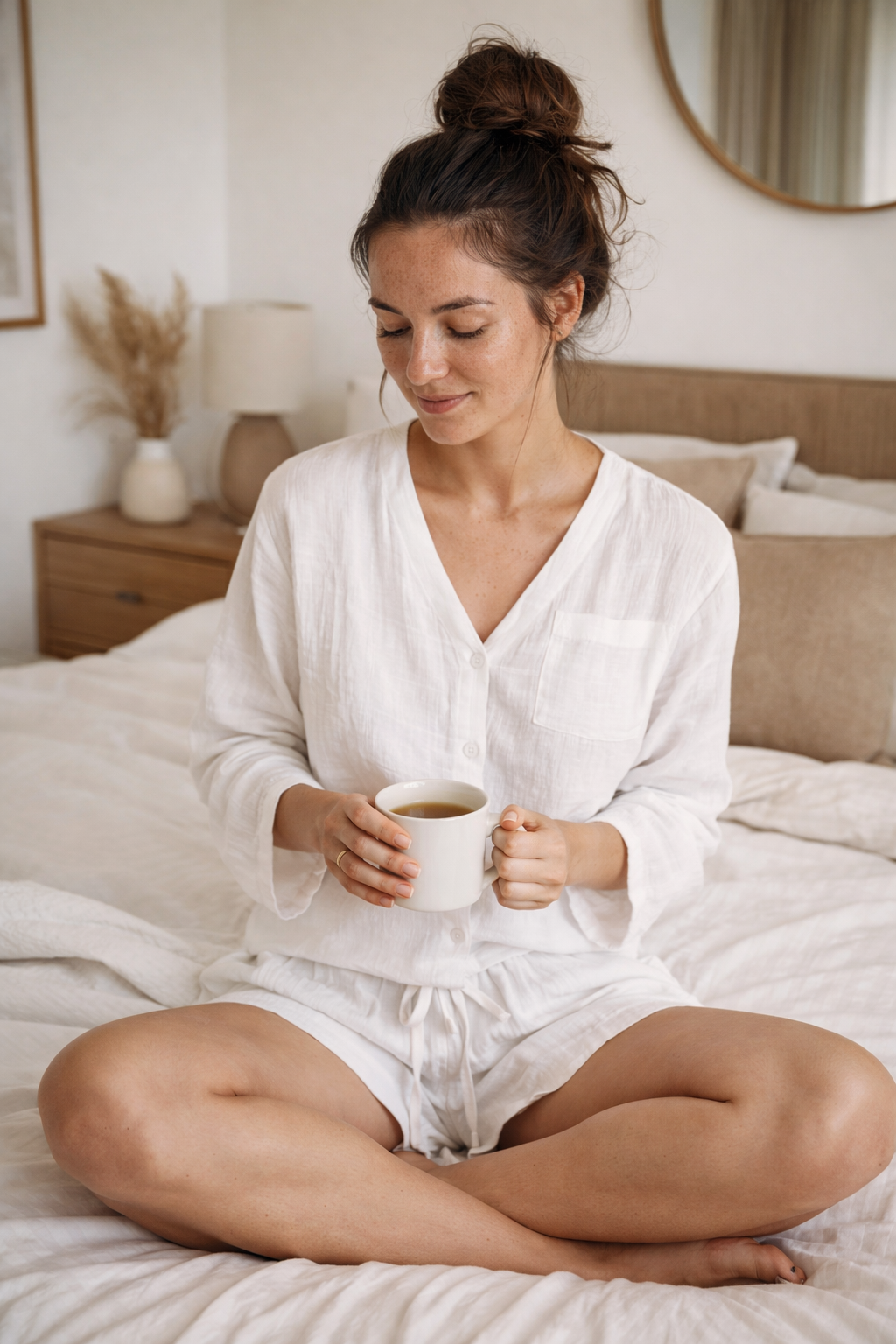 Musselin Pyjama weiß